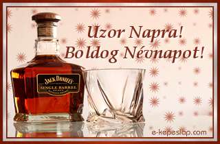 Nvnapi kpeslap Uzor nvnapra whiskeyvel s szemlyre szl ksznt felirattal.